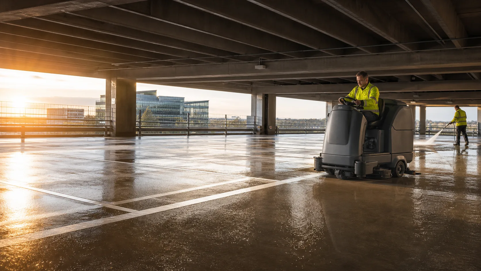 Car Park Cleaning in progress at a Cardiff property