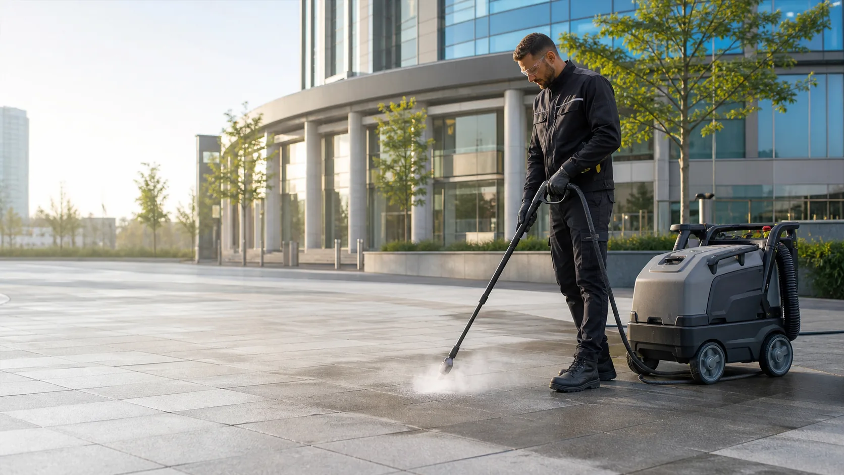 Chewing Gum Removal in progress at a Cardiff property