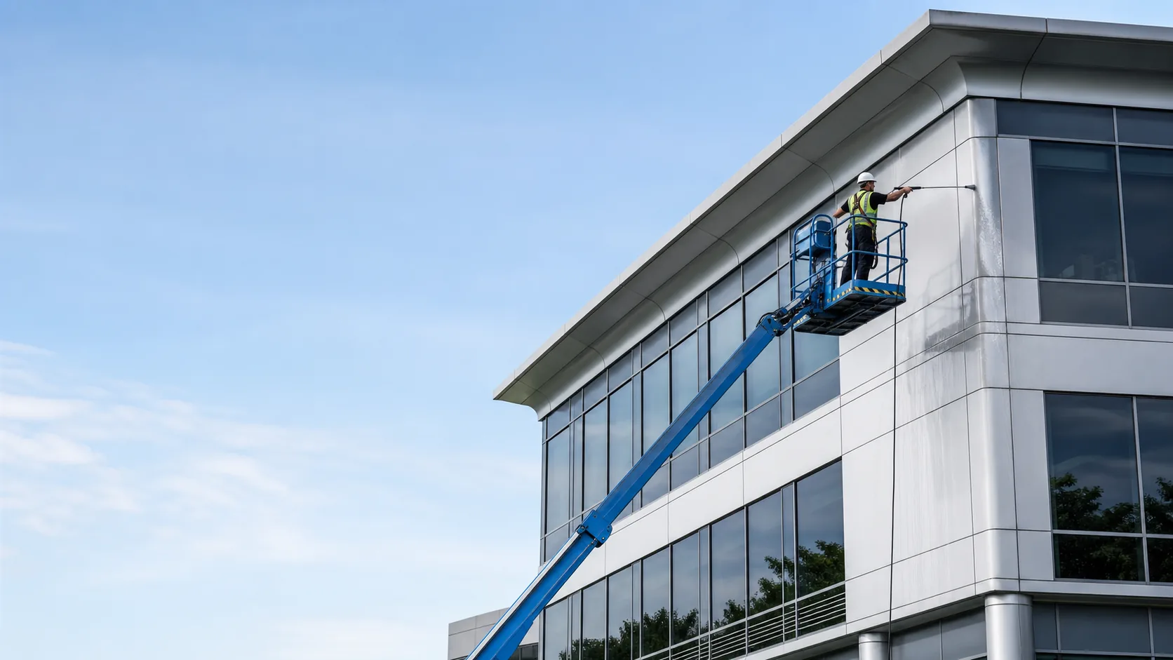 Cladding Cleaning in progress at a Cardiff property