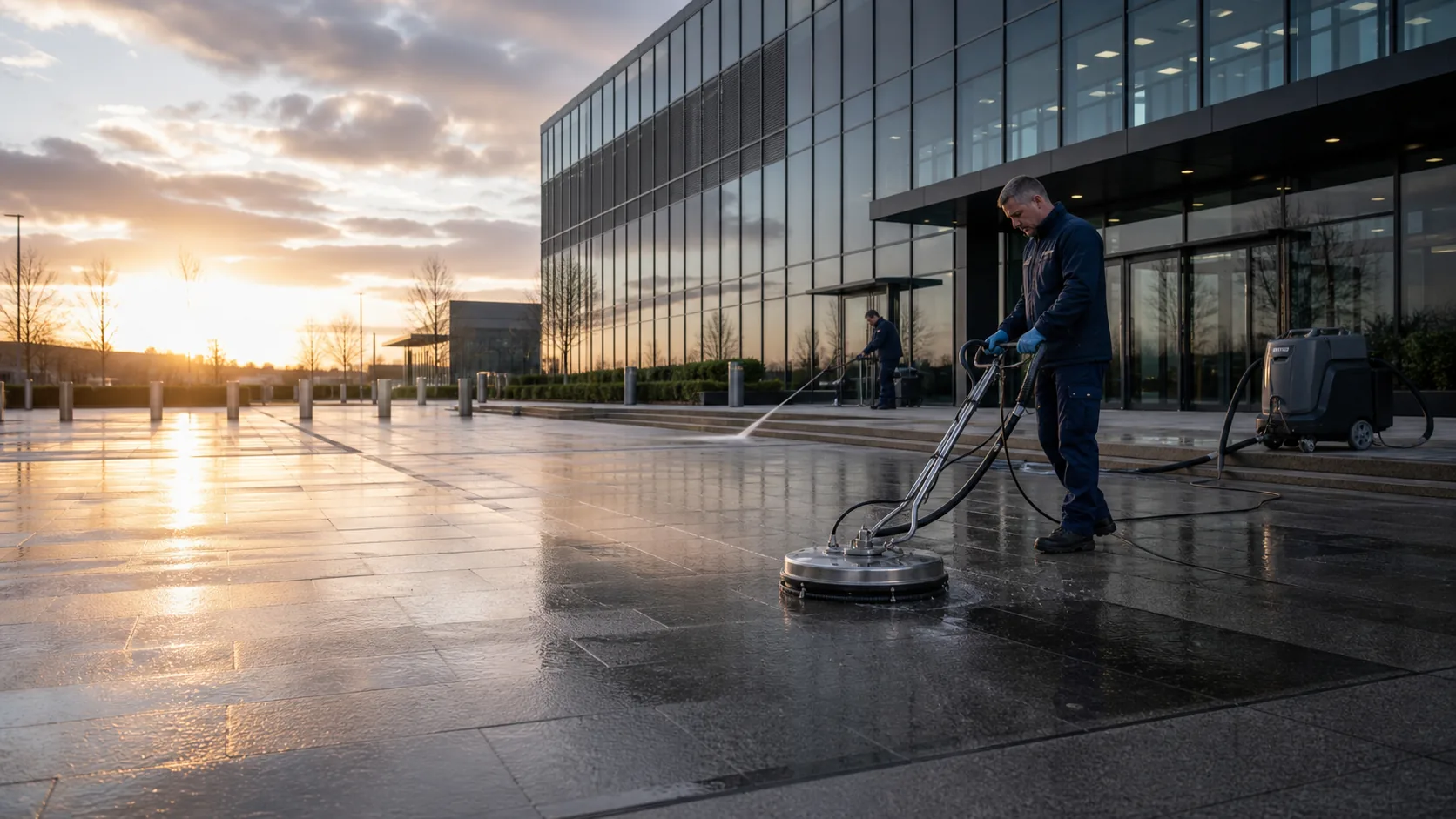 Commercial Cleaning in progress at a Cardiff property
