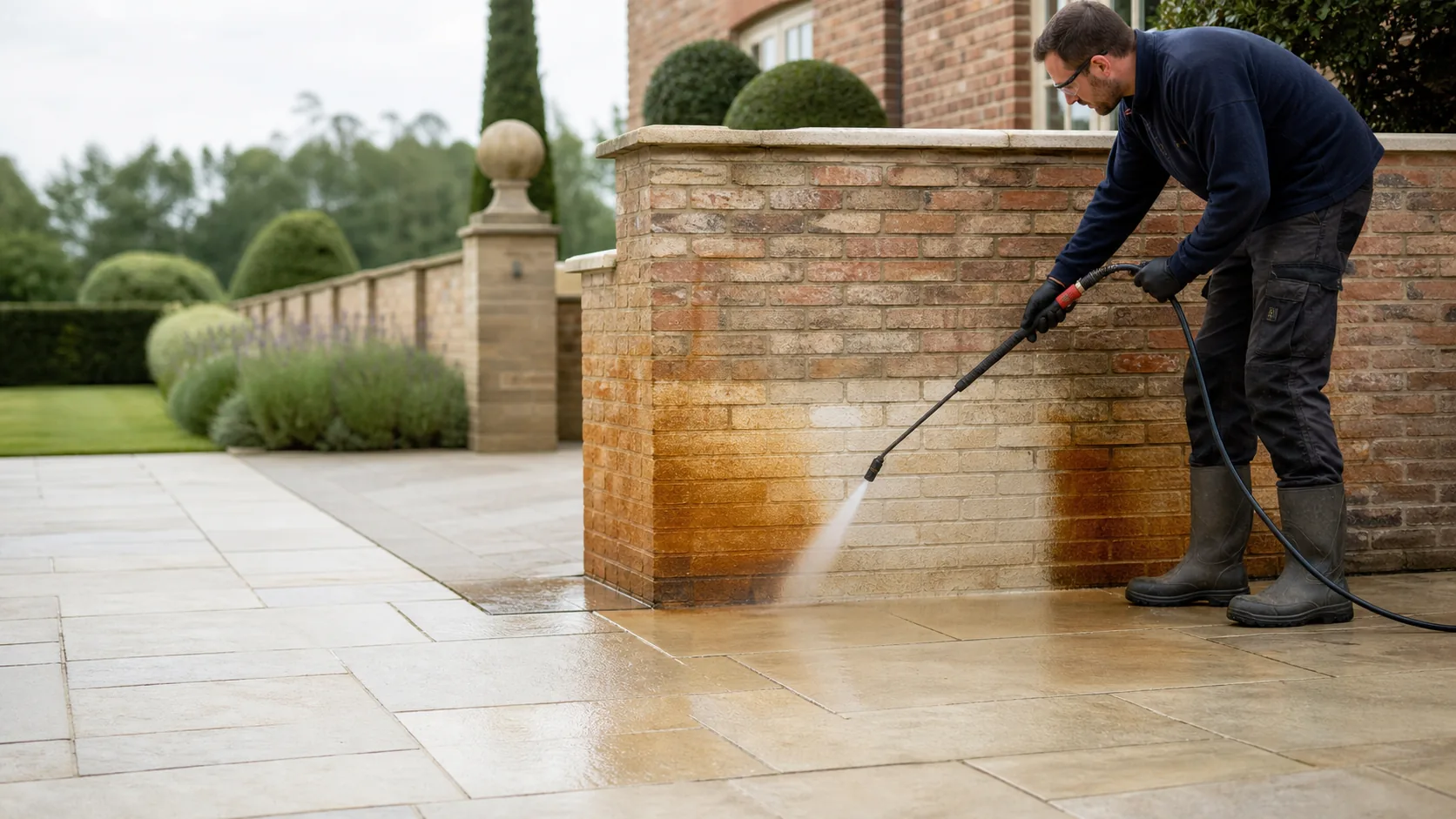 Rust Stain Removal in progress at a Cardiff property